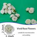 2.2'' White Rose Heads Artificial Bulk, Satin Rose Flower Heads,80Pcs Silk Rose Heads, Fake Flower No Stem for DIY Flower Well, Artificial Stemless Rose Flower Heads for DIY Crafts Bouquet (80 white)