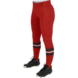 CHAMPRO Women's Standard Knicker Style Low-Rise Softball Pants, Scarlet, Medium