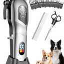 Dog Clippers for Grooming, Dog Grooming Kit for Heavy Thick Hair, Low Noise Cordless Pet Hair Trimmer with Stainless Steel Blade, Professional Rechargeable Hair Trimmer for Dogs and Cats