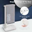 NearMoon Hand Towel Holder with Balanced Marble Base, 304 Stainless Steel Stand Towel Ring L Shape Hand Towel Rack Free-Standing Towel Bar for Bathroom Kitchen Countertop (Single Rod, Brushed Nickel)