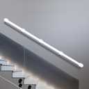 Handrails for Stairs Indoor, 14ft Stair Railing White Metal Staircase Hand Rails/Modern Wrought Iron Handrail, Industrial Wall Mounted Handrails Outdoor for Loft Porch Deck