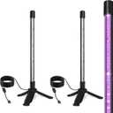 2 Pack LED Black Lights, Upgraded Triangular Bracket Vertical Standing Table Blacklight Fixture 10W, 1FT Desktop Led Black Light with Stand, Perfect for Party