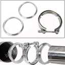 BLACKHORSE-RACING 4" Inch V Band Clamp with Stainless Steel Flange 4 Inch V Band Bolt Clamp with 2 Male Female Flanges for Turbo Pipe Performance Exhaust Sysformance Exhaust Pipes