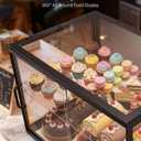 VEVOR Bakery Display Case, 2-Tier Commercial Countertop Pastry Display Case, Clear Acrylic Bread Box for Kitchen, Party Cake Cabinet with Sliding Door for Cookie Dessert Donut, 21.7" x 15.2" x 15.4"