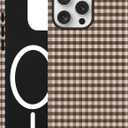 Compatible with MagSafe Plaid Phone Case for iPhone 11 Pro Max, Cute Magnetic Aesthetic Gingham Soft TPU and Hard PC Shockproof Protective Phone Cover for Women Girls-Brown
