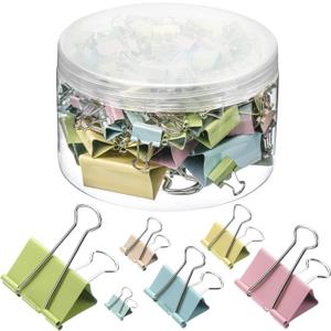Mr. Pen- Binder Clips Assortment, 120 Pieces, Various Sizes, Colorful Office Supplies, X Large, Large, Medium, Small, Mini Paper Clamps Combination, Suitable for Office Supplies, Home, and School Use (Pastel Colors)