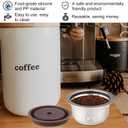 Reusable Pods for Nespresso Vertuo Machine, Stainless Steel 230ml Refillable Coffee Capsule Set with 1 Silicone Lid, 1 Spoon, 1 Brush Coffee Accessories for Nespresso