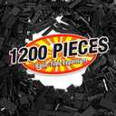 1200 Pieces Flat Pieces, 9 Sizes Classic Moc Parts and Pieces Tiles Expansion Set - Compatible with All Major Brands, Building Bricks Bulks for Smooth Surface, Black