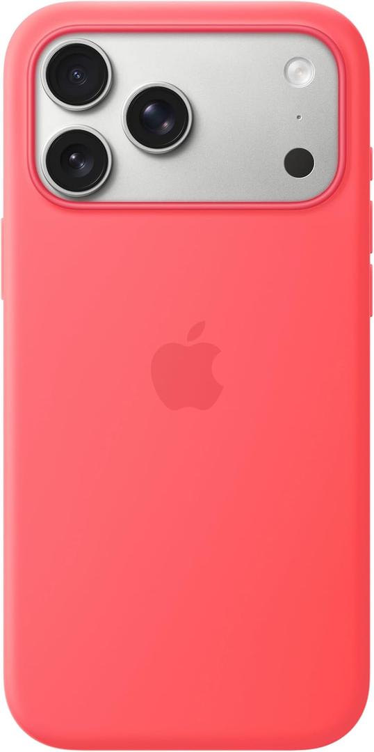 Apple iPhone 17 Pro Max Silicone Case with MagSafe and Camera Control: Lightweight Phone Case, Wireless Charging Compatible, Smooth Matte Finish; Bright Guava