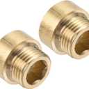 PATIKIL Shower Head Extension Arm, 2 Pack Brass G1/2 Male to Female Thread 20mm Length Pipe Fitting Shower Head Extender