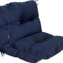 Outdoor Chair Cushions, Fade Resistant Replacement Tufted Cushion for Patio Dining Chair, Set of 2 Navy Blue