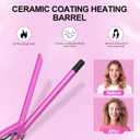 3/8 Inch Small Curling Iron for Short Hair, Dual Voltage Hair Curler with 2 Heat Settings 430F & 450F for Tight Curls, Pink