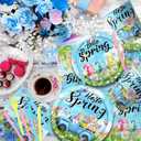 Hello Spring Birthday Party Decorations-Barnyard Party Decorations with Little Blue Truck Tablecloth,Gnome Paper Plates,Cups,Wildflower Napkins,and Banner,20 Guests Barn Cars Theme Kit Party Supplies