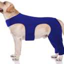 ROZKITCH Dog Rear Leg Sleeve for Rear Right Left Leg, Pet Prevent Licking Wound Elbow Protector, Dog Wound Cover for Sprain ACL CCL Arthritis Joint Care Blue XL