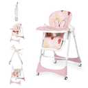 6-in-1 Convertible High Chair with Rocker | Baby High Chair for Newborn to Toddler (0-3 Years) | Adjustable, Foldable & Easy-Clean with Dishwasher Safe Tray & Tool-Free Assembly, Floral Dust Pink