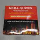 QUWIN BBQ Gloves, Oven Gloves, 1472 Extreme Heat Resistant,Grilling Gloves Silicone Non-Slip Oven Mitts, Kitchen Gloves for BBQ, Grilling, Cooking, Baking-1 Pair (Black, One Size Fits Most)