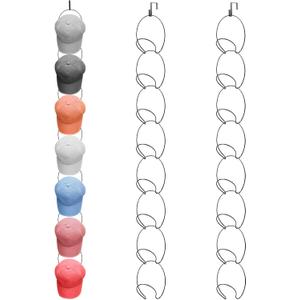 Yerliker 16 Pieces Hat Rack Wig Holder over The Door Baseball Hat Holder Wall Mounted Hanging Wig Organizer for Closet Display Storage Rack with 2 Hooks for Tie Scarf(Black)