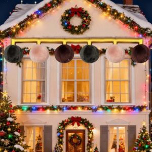 9.9FT Giant Velvet Inflatable Christmas Ball, 6-in-1 Inflatable Xmas Ball Decoration, Indoor Outdoor Holiday Thanksgiving New Year Decoration Ball,Apply to Garden Lawn Yard Decorations