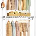 FUTASSI P3 Mini Rolling Clothes Rack, Clothing Racks for Hanging Clothes, Heavy Duty Garment Rack, Freestanding Portable Closet Rack 23.6'' W x 14'' D x 78.5'' H, Max Load 430 Lbs, White