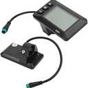 Computer, 5 Pin Waterproof Plug Speedometer and Odometer with Backlight Display Real Time Speed Display 5 Gears Control LCD Display Screen for Electric, Scooters