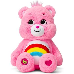 Care Bears 14" Cheer Bear Plushie - Medium Size - Pink Plushie for Ages 4+ Perfect Stuffed Animal Holiday, Birthday Gift, Super Soft and Cuddly Good For Girls and Boys, Employees, Collectors