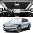 Custom Fit Windshield Sun Shade for Ford Mustang Mach-E 2021-2026, Blocks UV & Heat, Front Window Sunshade Accessories, Easy Fold & Store Keep Your Car Cooler