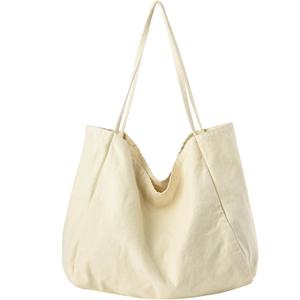 Canvas Tote Bag for Women Large Hobo Shoulder Bag for Work Travel Casual Message Bag Tote Purse Handbags (1-Beige)