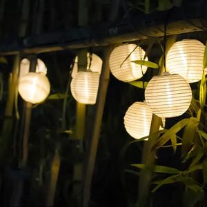 Lantern String Lights, 8.5 Ft Indoor Decor Light with 10 Waterproof Nylon Lantern, 8" Spacing Hanging Globe Light Set UL Certified Plug-in Connectable Decorative Lights for Indoor & Outdoor (White)