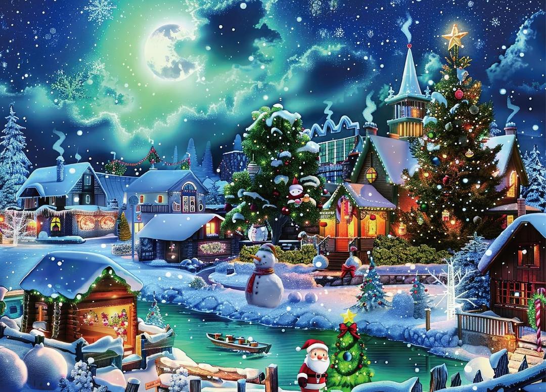Jigsaw Puzzle Adult 1000, Christmas Jigsaws 1000 Pieces for Adults,Family 1000 Piece Jigsaw Puzzle Educational Games for Adults and Kids