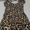 Hafailia Bodycon Jumpsuits for Women Sexy Backless Rompers Long Sleeve Scoop Neck Bodysuits One Piece Outfits M Unique Black Leopard