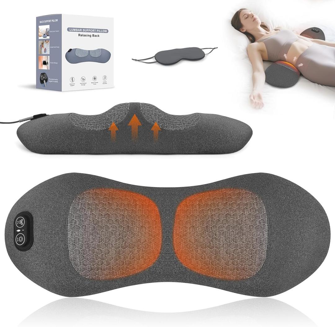 3 in 1 Lower Back Massager - Electric Lumbar with Heat, Vibration Massager, Airbag Traction,Lumbar Support Pillow for Lower Back Pain Relief,Deep Tissue Relaxation FSA Eligible/HSA Eligible