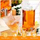 2 Pack Large Drink Beverage Dispenser with Stand and Stainless Spigot Leakproof Glass Water Dispenser for Wedding Party Bars Restaurants (4 Gallon)
