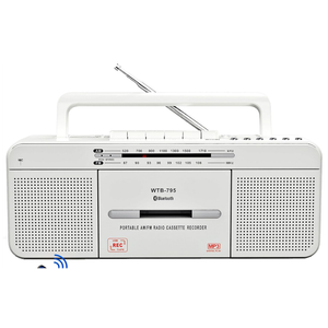 Cassette Player Boombox, Portable AM/FM Radio Stereo with Bluetooth, USB, Dual Big Speaker, Earphone Jack, Record to Cassettes/USB via Mic,Cassette to MP3 Converter,AC/DC Powered