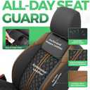 Custom Seat Covers for Tacoma 2016-2023 3rd Gen Double Cab SR5/TRD Off-Road/SR/TRD Sport/TRD PRO Full Set with Console Covers, Waterproof Leather Back and Front Seat Protectors Black Brown