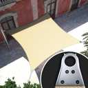 Royal Shade 16' x 24' Beige Rectangle Super Ring Sun Shade Sail Canopy, Heavy Duty Durable Structure, Reinforced Corners & Edges, 260 GSM Permeable Fabric (We Make Custom Size)