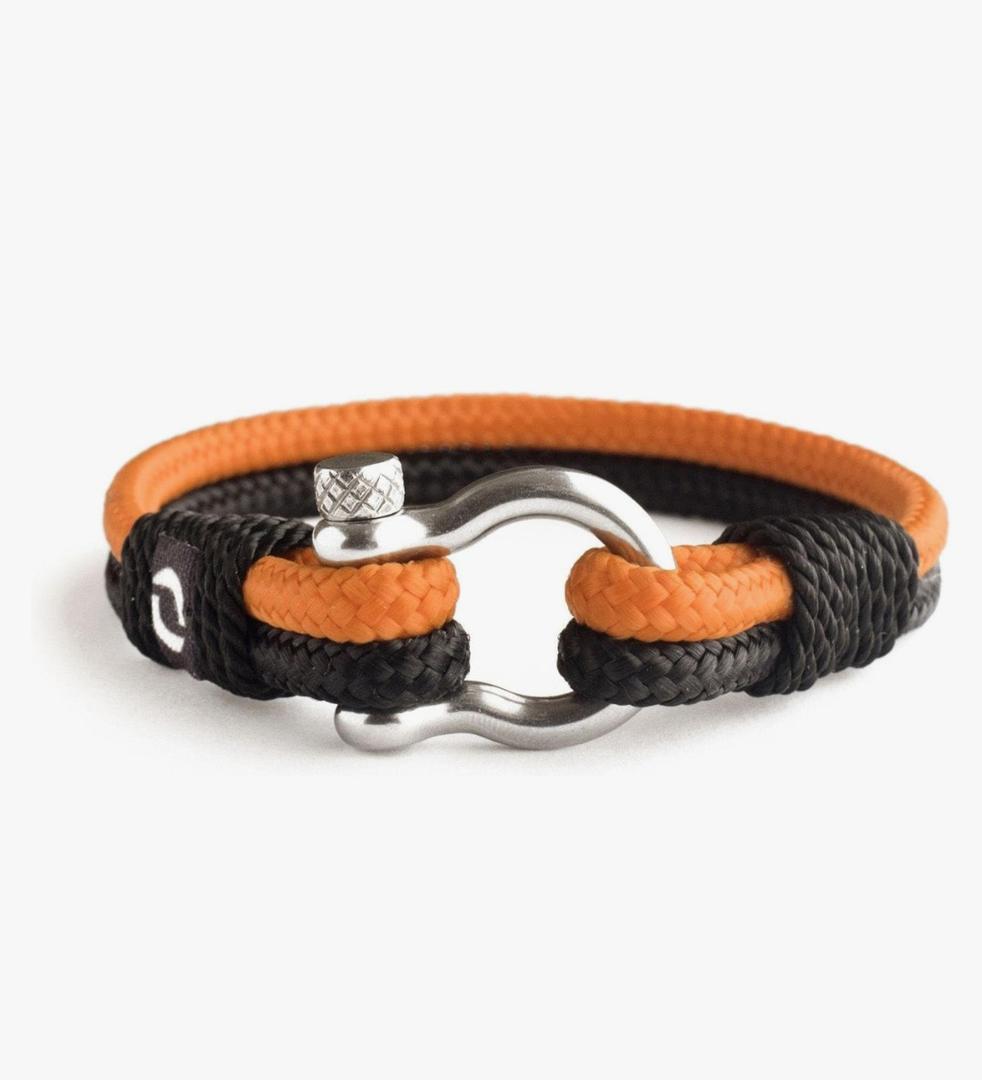 Mens Rope Bracelet - Stainless Steel Black Shackle, Extremely Durable and Scratch Resistant Waterproof Paracord, Handmade, Nautical Wristband for Men B-2-9 Pack of 2
