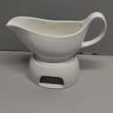 LoeJan 17oz Gravy Boat with Spoon, Ceramic Sauce Serving Dish, Easy-Pour Big Dripless Lip Spout Serveware Set For Salad Cream Milk Broth Black Pumpkin Thanksgiving