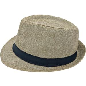 Unisex Classic 1920s Fedora Hat Short Brim Panama Trilby Hat Casual Jazz Cap for Men Women (Medium-Large, Beige)