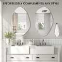 TRAHOME Irregular Asymmetrical Wall Mirror for Living Room Bathroom Entryway, Modern Decorative Mirror Hanging (Hook Style, 36'' x 24'')