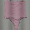 SUUKSESS Women Sexy Square Neck Thong Bodysuit Backless Cami Bodysuit Top (Medium, Baby Powder)