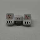 TESSAN European Travel Plug Adapter USB C 3 Pack, US to Europe Plug Adaptor with 4 AC Outlets 3 USB Charging Ports, Type C Power Adapter for USA to EU Euro Spain France Iceland Italy Germany Greece