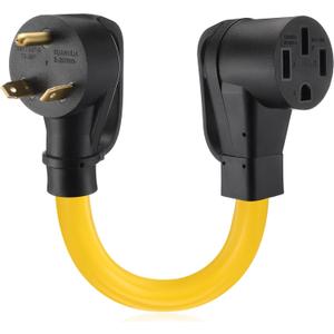 EV Charger Adapter Cord Compatible with NEMA TT-30P to 14-50R, 30 Amp generator to 50 Amp EV for Level 2 Charging, 3P Male to 4P Female Adapter Cord with Handle, NOT FOR RV, 1FT, ETL Listed