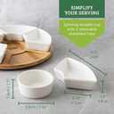 Ceramic Taco Serving Platter - Divided Serving Tray for Taco Tuesday Lazy Susan Taco Bar - Chip and Dip Serving Set for Party - Appetizer Serving Tray for Salsa, Snacks (10 in)