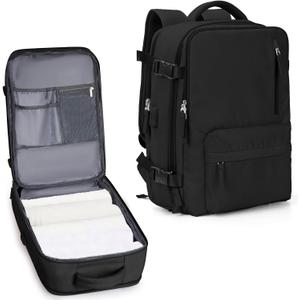 Carry On Backpack for Women, Large Travel Backpack Flight Approved, Waterproof 14 Inch Laptop Backpack Business Work Backpacks Men Mochila De Viaje, Black (Small)