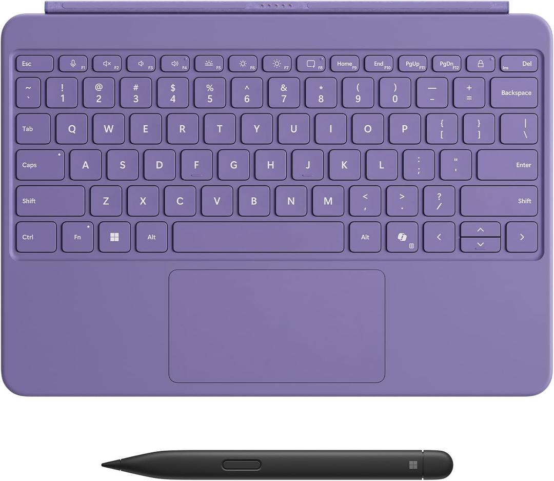 Microsoft Surface Pro Keyboard and Slim Pen 2 Bundle for Surface Pro 12" Device, Alcantara Material, Violet