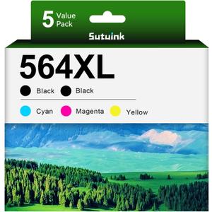 5520 Ink Cartridges for HP 564 564XL Combo Pack (2BK/C/M/Y) Compatible Ink Cartridge use for PhotoSmart 5520 6520 5510 7510 7520 6525 5525 7525 DeskJet 3520 3522 OfficeJet 4620 4622 Printer