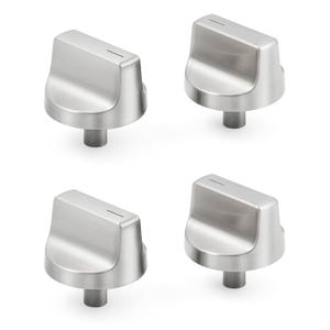 atgestore Upgraded Stainless Steel W11517334 Stove Knobs Replacement for Whirlpool Stove Parts WEG745H0FS0 WEG745H0FS1 WEG515S0FS0 Whirlpool Gas Range Knobs Oven Cooktop Burner Control Knobs, 4 Pcs