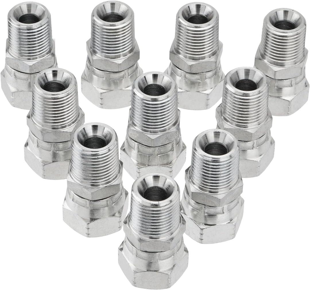 10 Pack Hydraulic Hose Fittings: 3/8" NPSM Female x 3/8" NPTF Male, Hydraulic End Connector Swivel Fitting Kits with Protection Cover