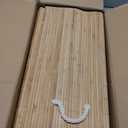 2 Pack 21 Gallon Bamboo Slim Trash Can with Lid (Wooden Color)