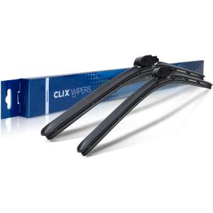 ClixWipers 28" + 24" High Performance Premium Automotive Replacement Windshield Wiper Blades, Passenger and Driver Side Wiper Blade Designed For All Weather & Winter Conditions (Set of 2)